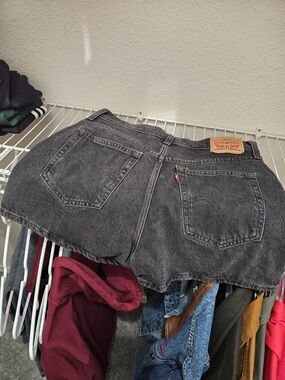 Levi's Black Washed Denim Shorts